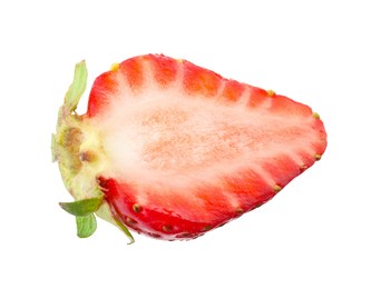 Photo of Half of fresh strawberry isolated on white