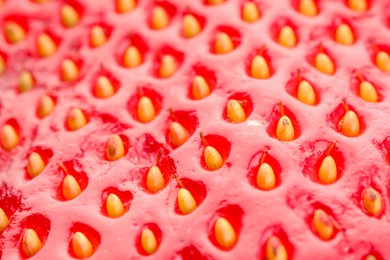 Photo of Fresh ripe strawberry as background, macro view