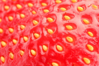 Photo of Fresh ripe strawberry as background, macro view