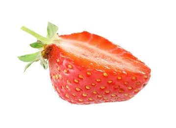 Photo of Half of fresh strawberry isolated on white