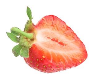 Photo of Half of fresh strawberry isolated on white