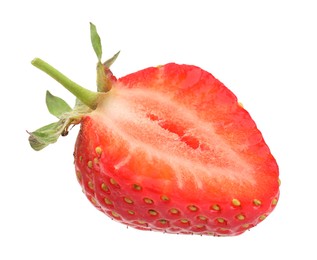 Photo of Half of fresh strawberry isolated on white