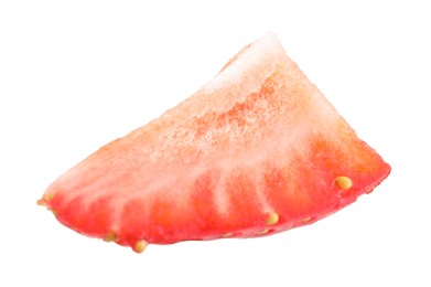 Photo of Piece of fresh strawberry isolated on white