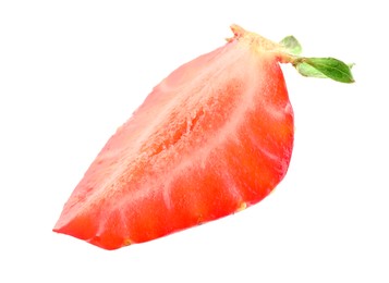 Photo of Piece of fresh strawberry isolated on white
