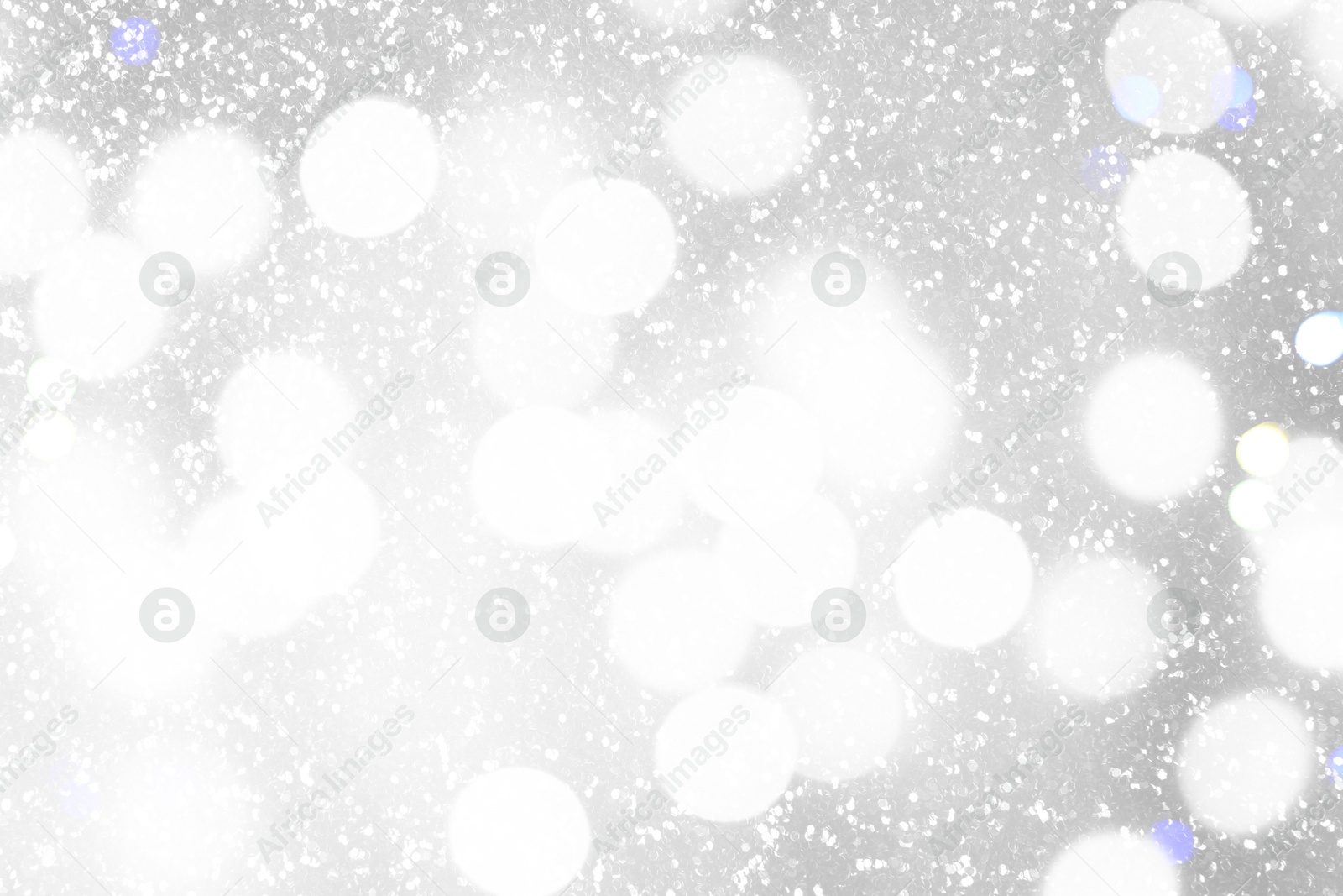 Image of Shiny silver background with sparkling glitter, bokeh effect