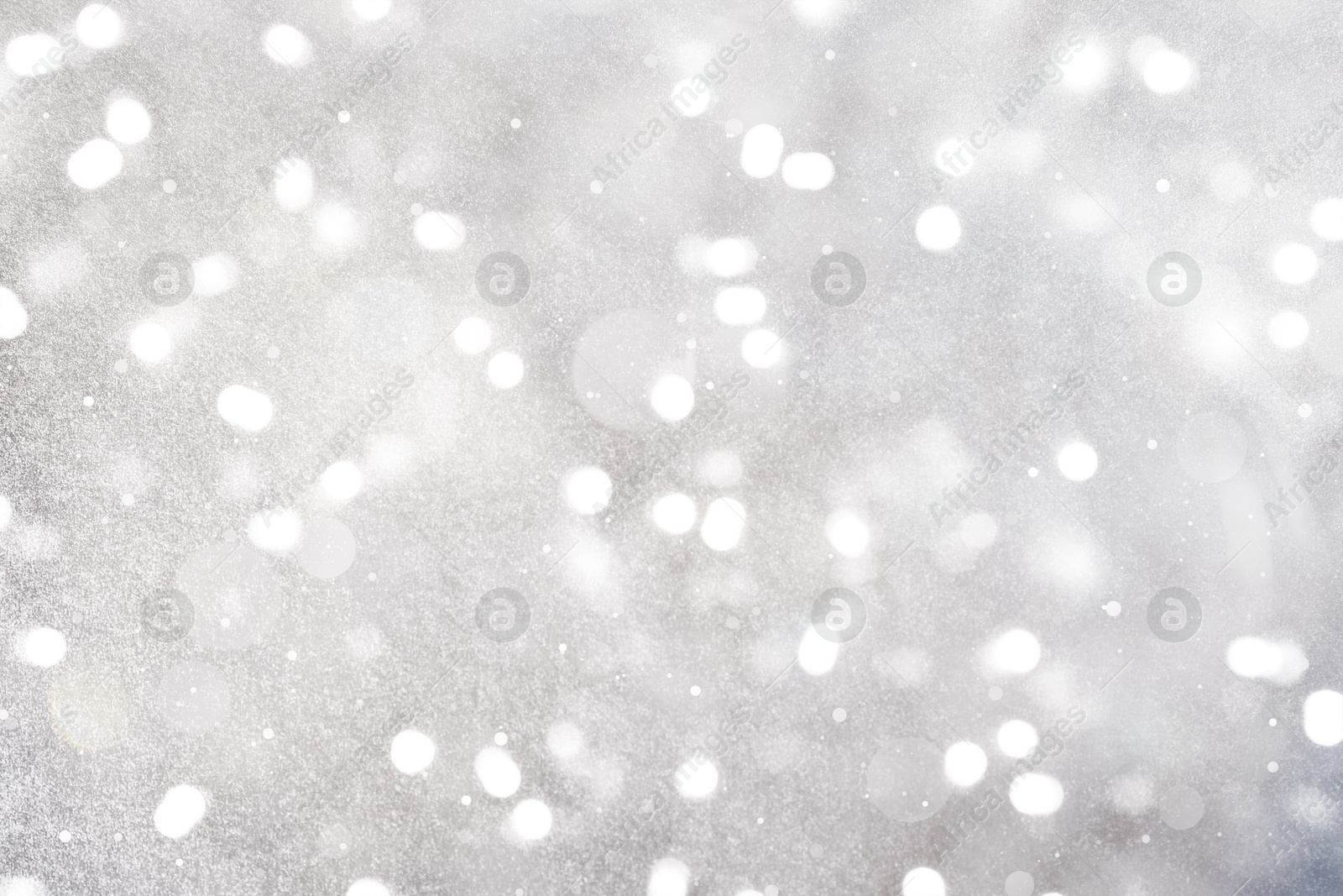 Image of Shiny silver background with sparkling glitter, bokeh effect