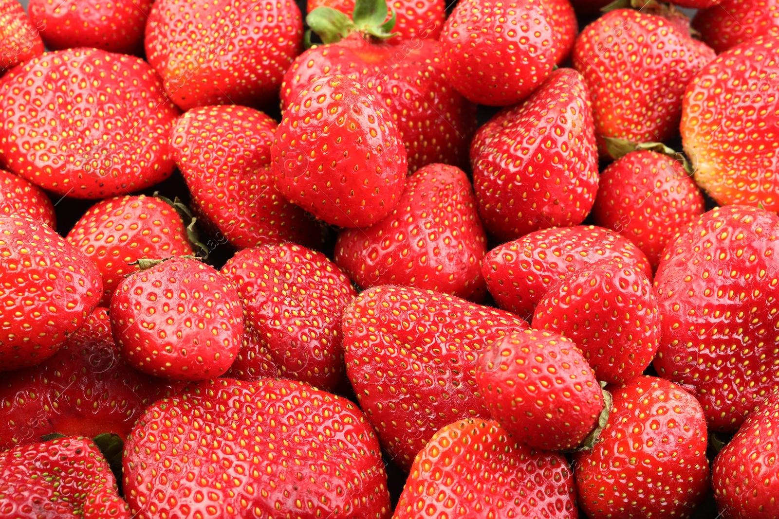 Fresh ripe strawberries as background, above view Photo of Fresh ripe strawberries as background, above view