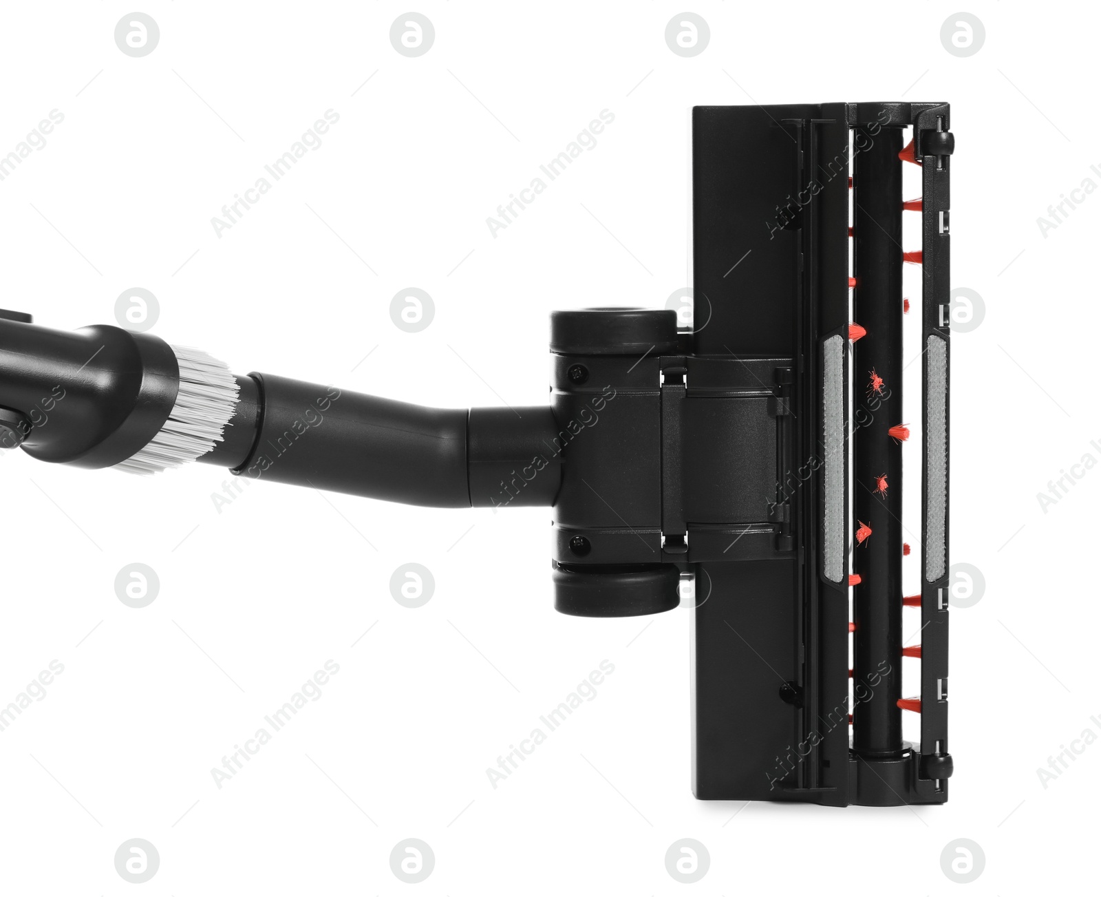 One vacuum cleaner brush on white background Photo of One vacuum cleaner brush on white background