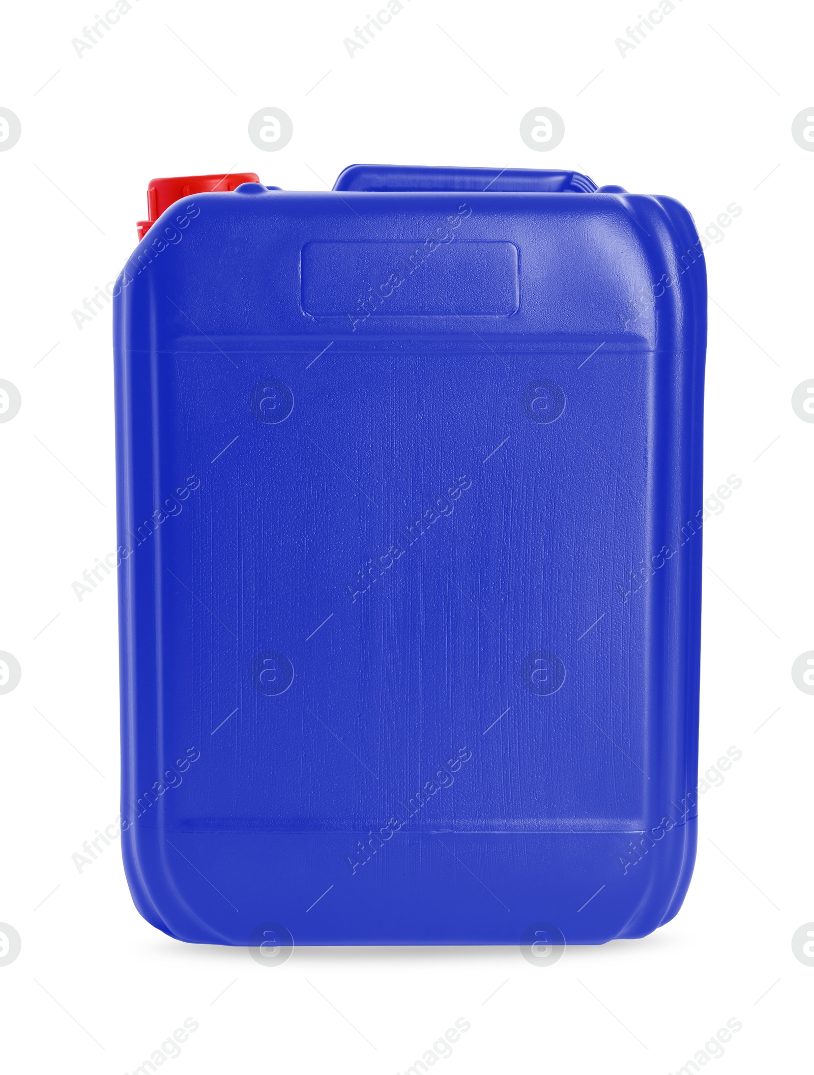 One blue plastic canister on white background Image of One blue plastic canister on white background