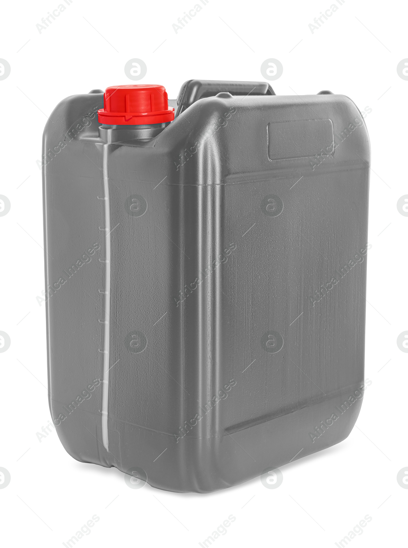 One grey plastic canister on white background Image of One grey plastic canister on white background