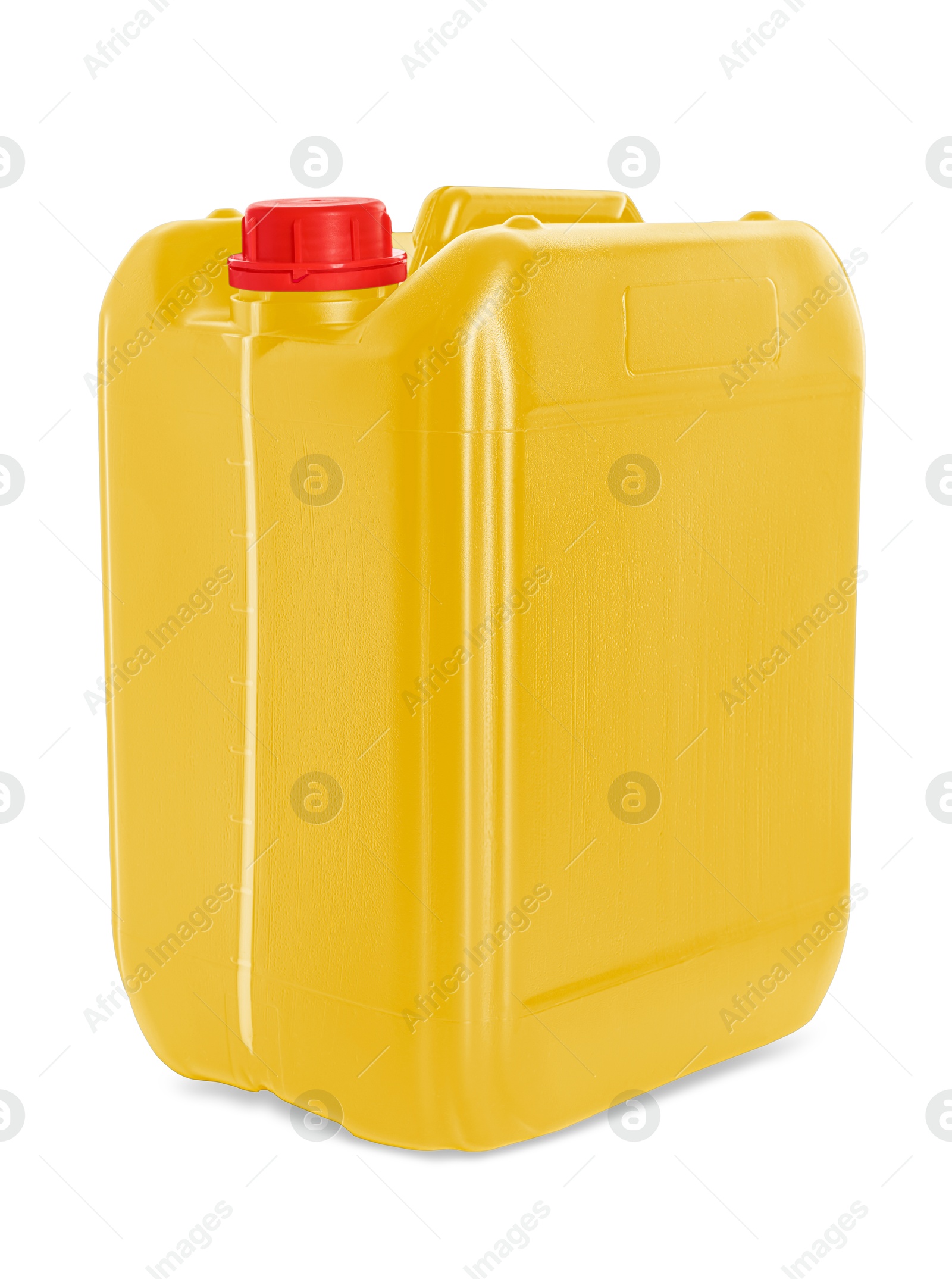 One yellow plastic canister on white background Image of One yellow plastic canister on white background