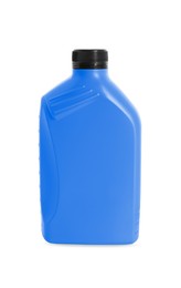 Image of One blue plastic container on white background