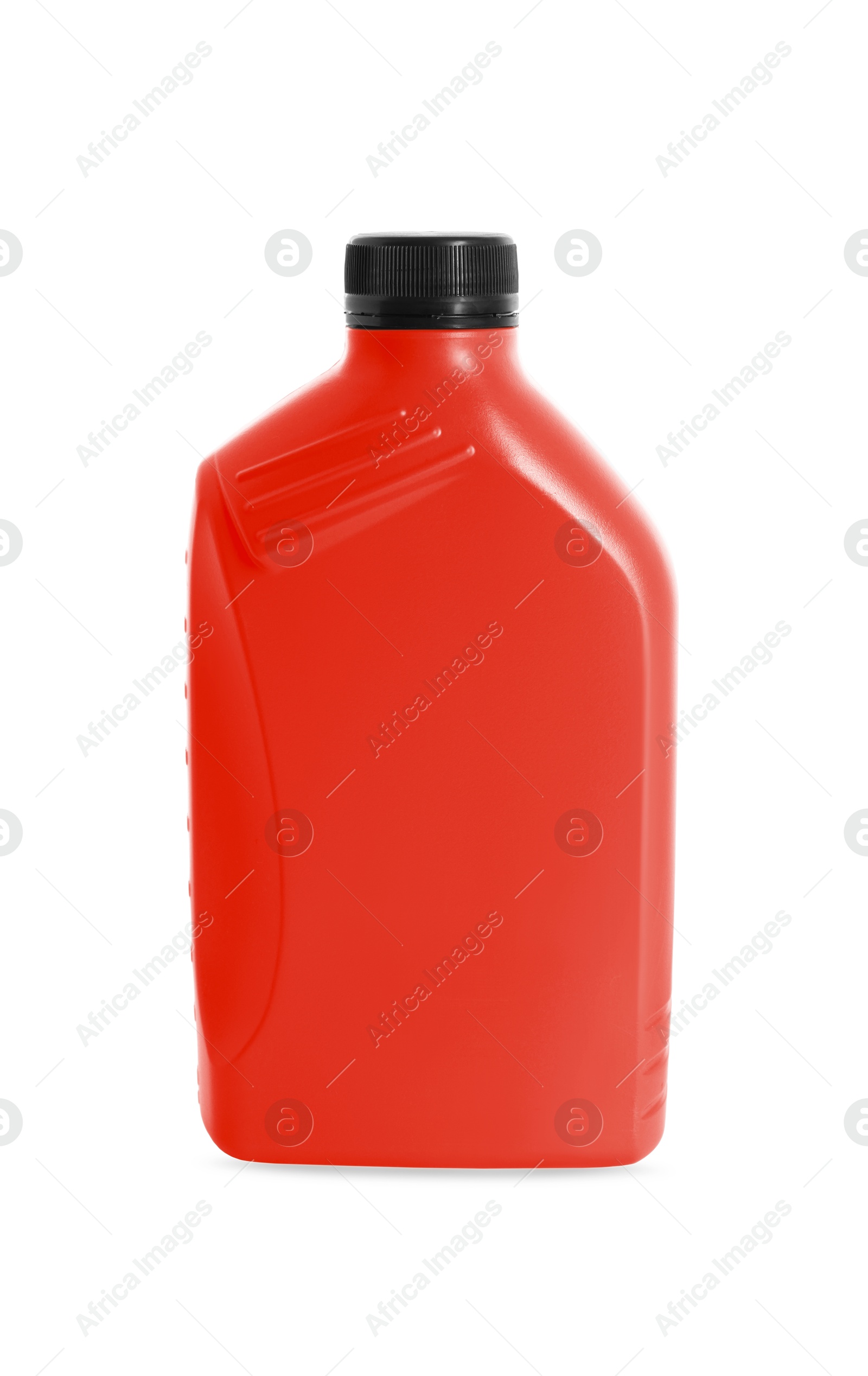 One red plastic container on white background Image of One red plastic container on white background
