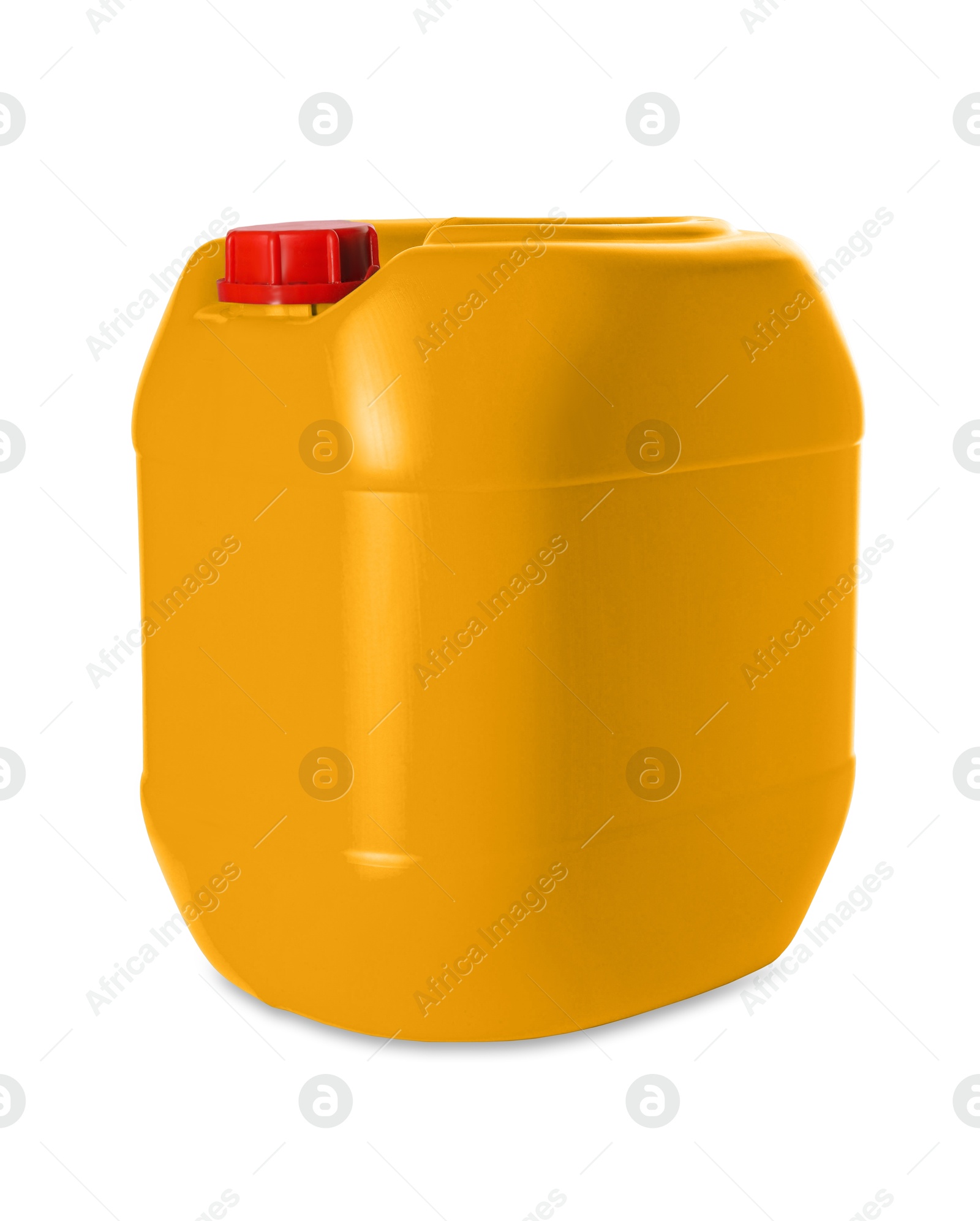 One yellow plastic canister on white background Image of One yellow plastic canister on white background