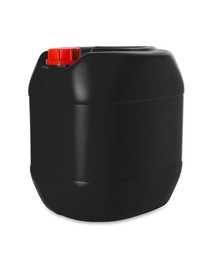 Image of One black plastic canister on white background