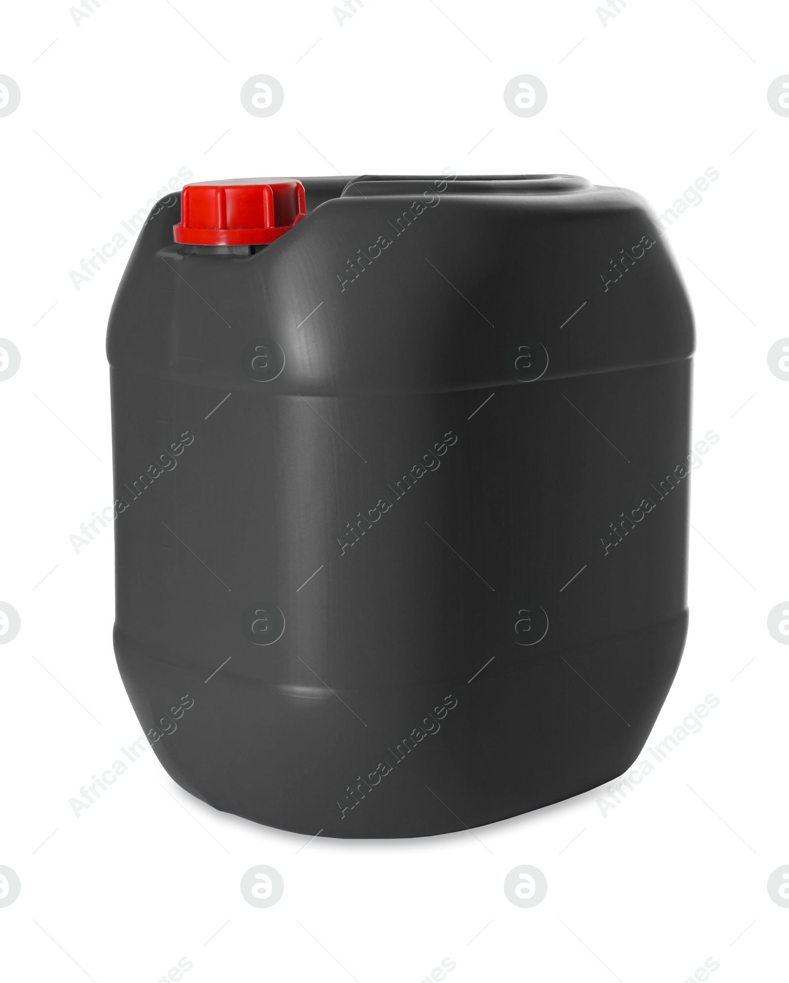 One black plastic canister on white background Image of One black plastic canister on white background