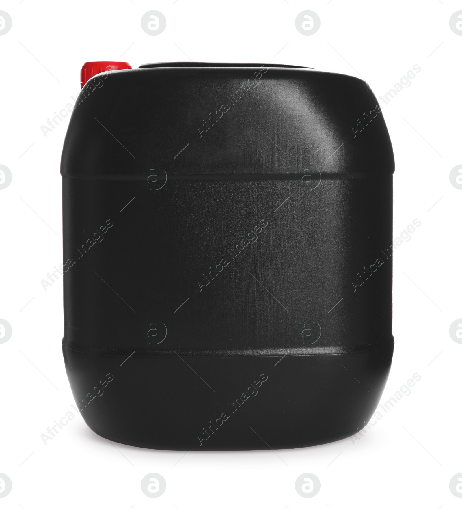 One black plastic canister on white background Image of One black plastic canister on white background