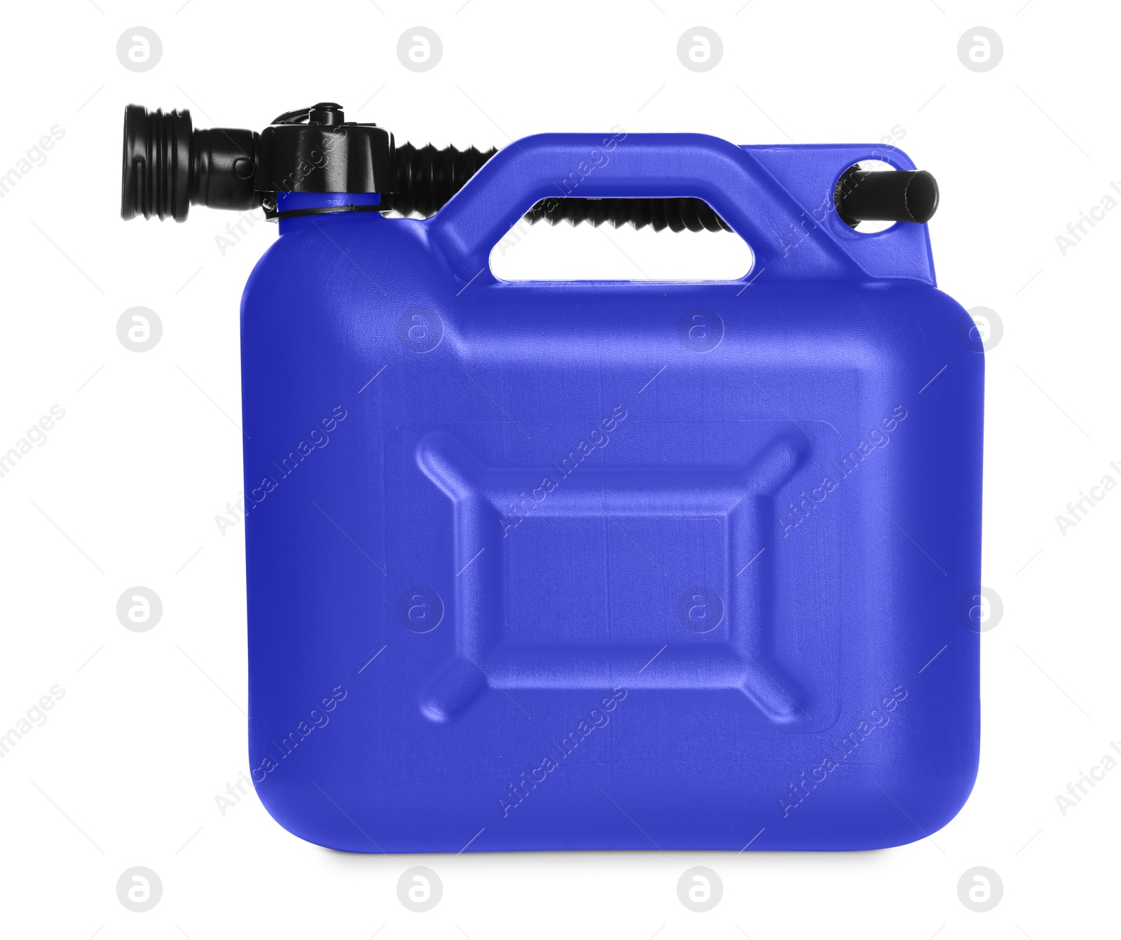 One blue plastic canister on white background Image of One blue plastic canister on white background