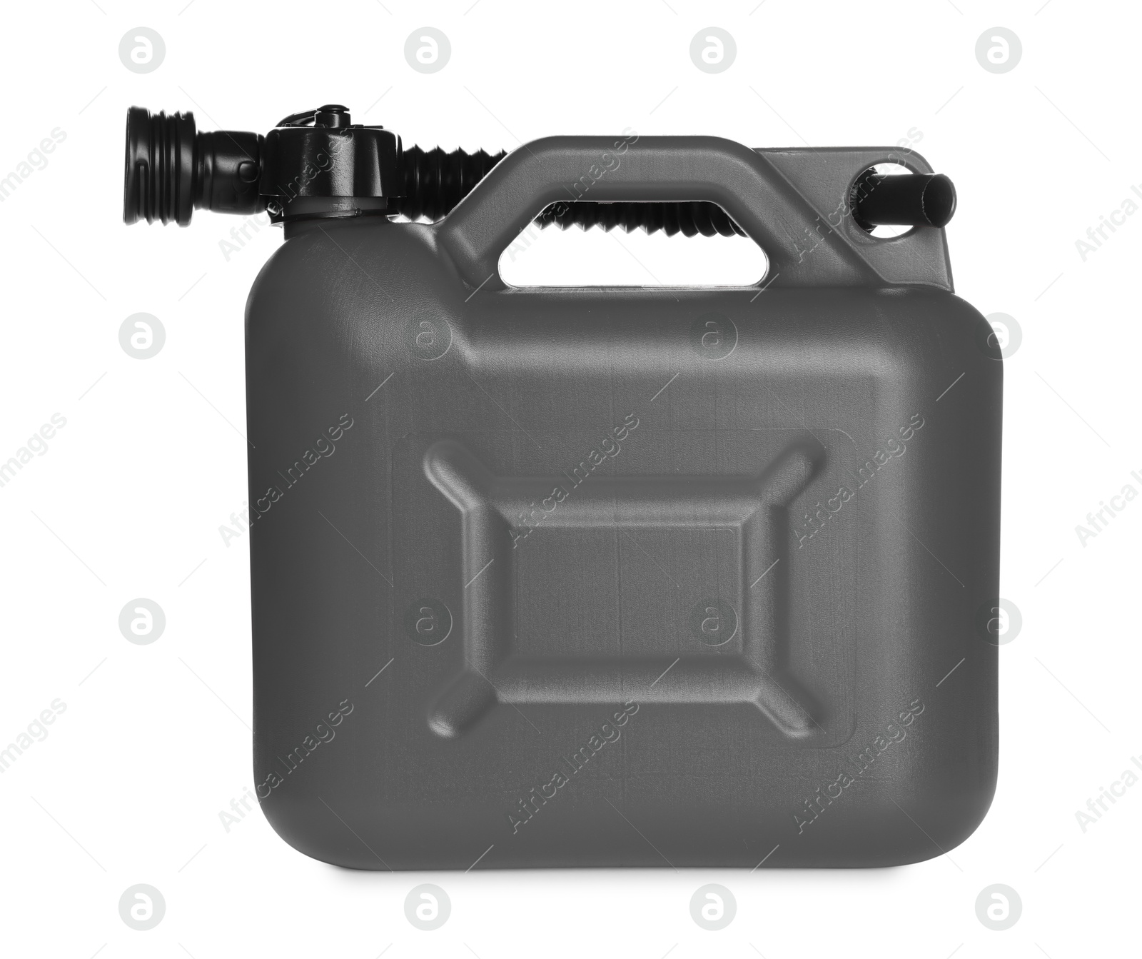 One grey plastic canister on white background Image of One grey plastic canister on white background