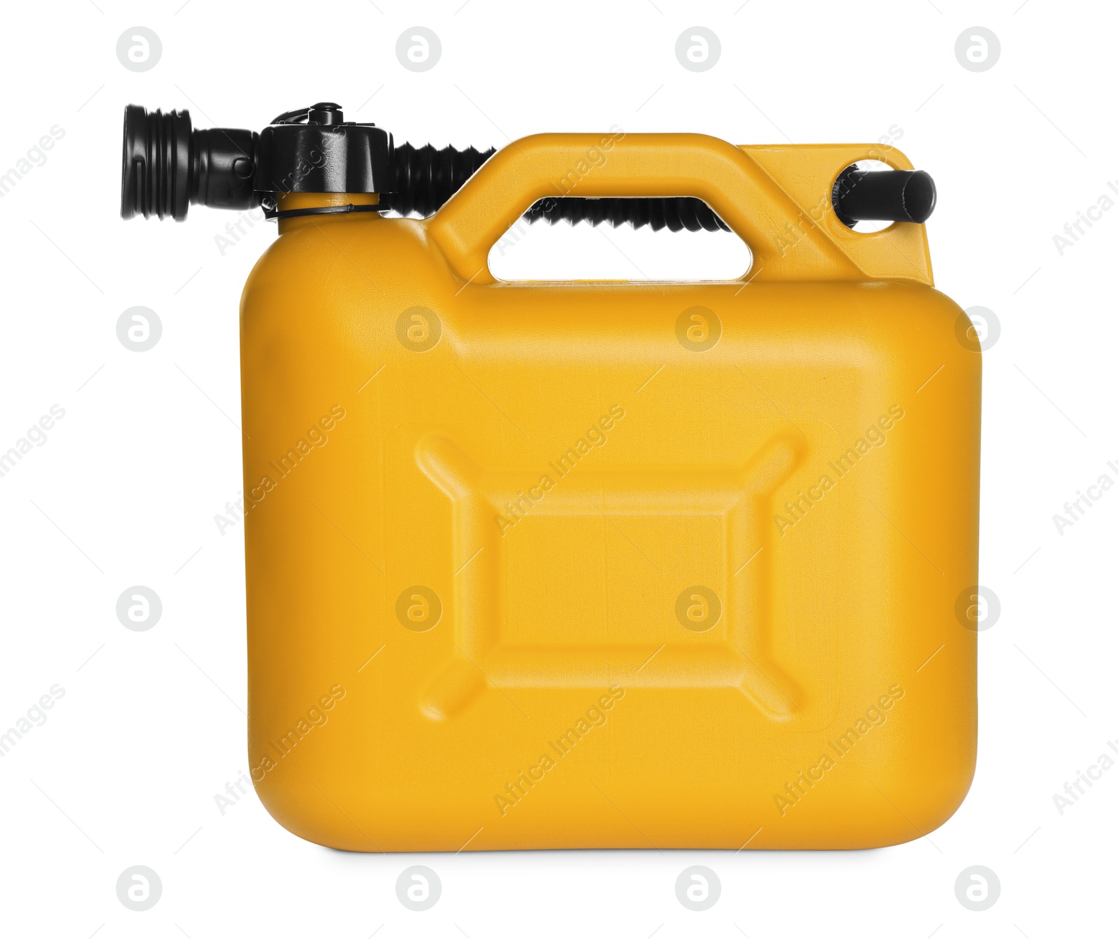 One yellow plastic canister on white background Image of One yellow plastic canister on white background