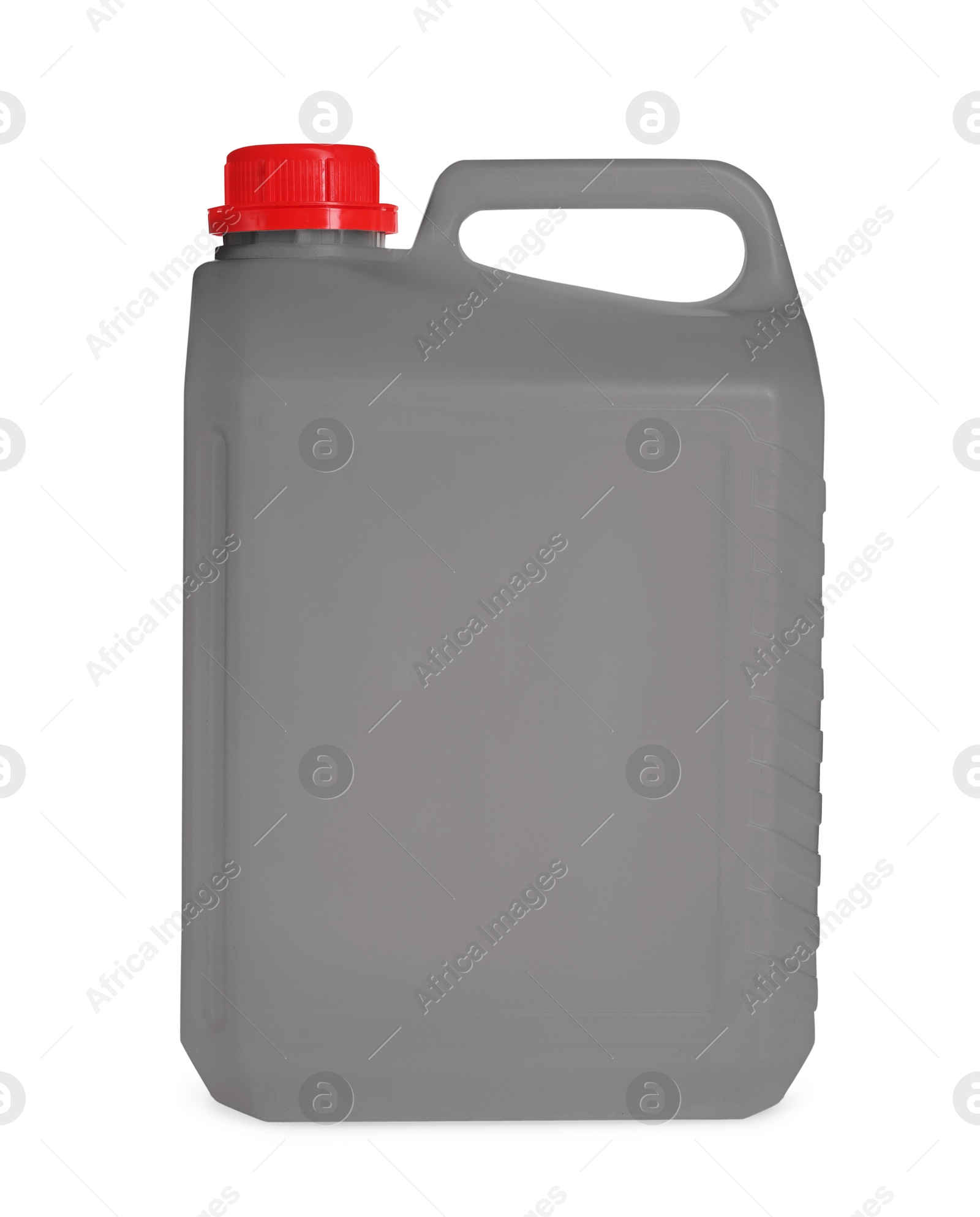 One grey plastic canister on white background Image of One grey plastic canister on white background