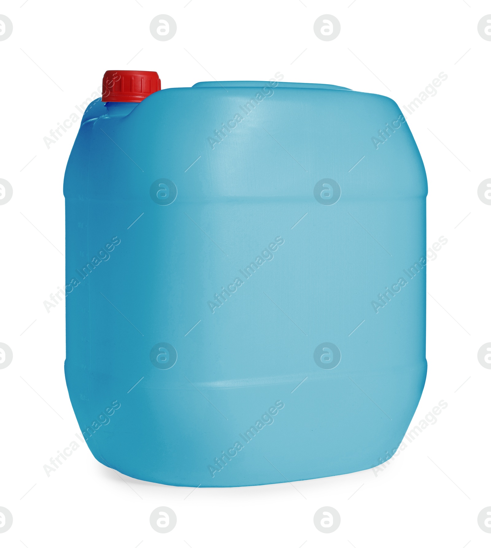 One light blue plastic canister on white background Image of One light blue plastic canister on white background