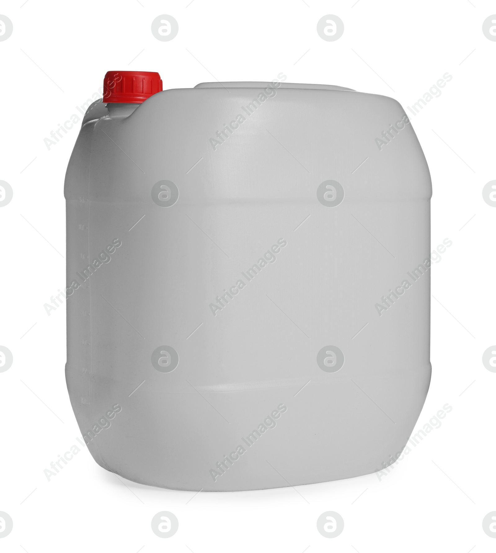 One grey plastic canister on white background Image of One grey plastic canister on white background