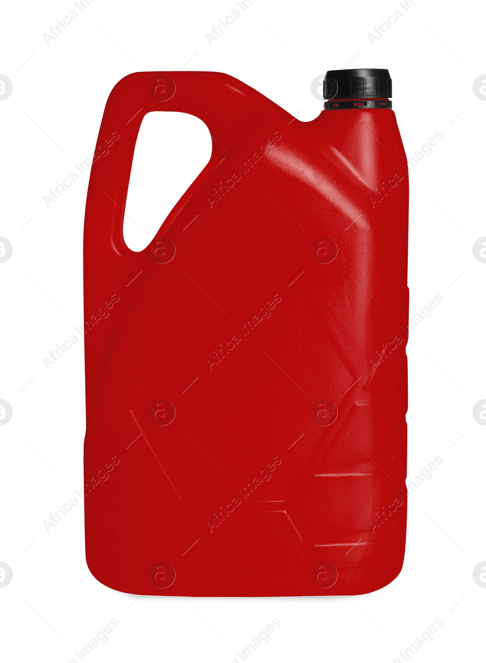 One red plastic canister on white background Image of One red plastic canister on white background