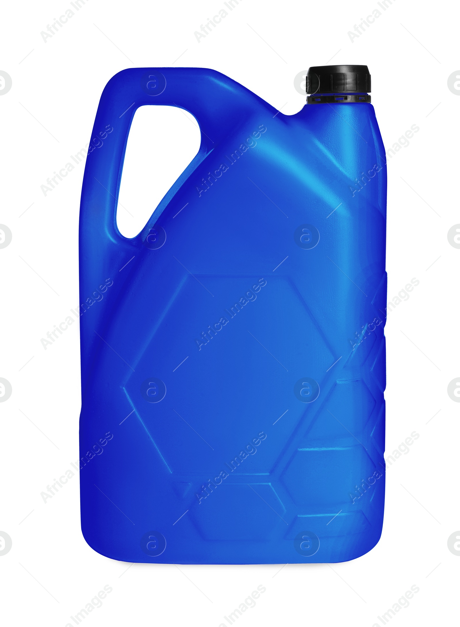 One blue plastic canister on white background Image of One blue plastic canister on white background