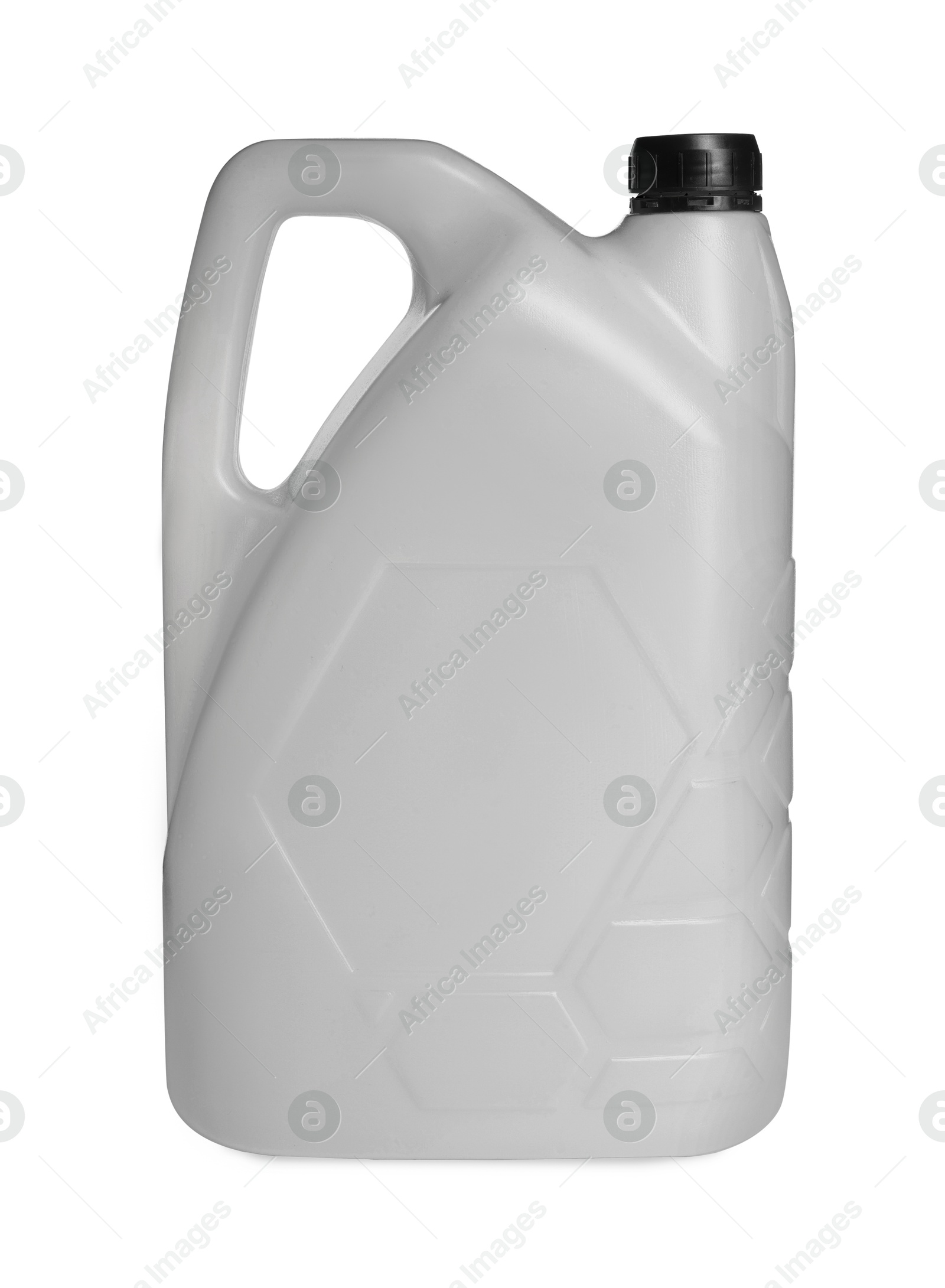 One grey plastic canister on white background Image of One grey plastic canister on white background