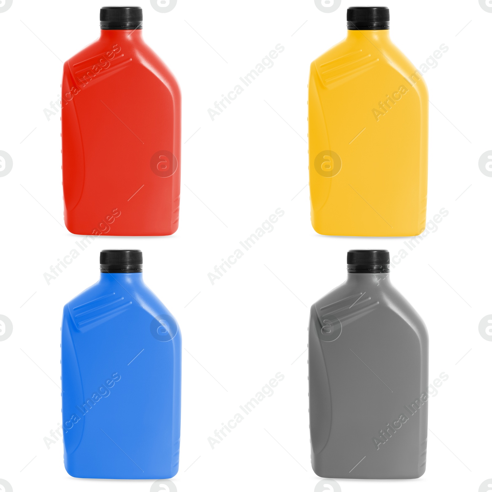 Plastic containers in different colors isolated on white, set Image of Plastic containers in different colors isolated on white, set