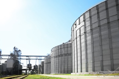 Image of Modern granaries for storing cereal grains outdoors