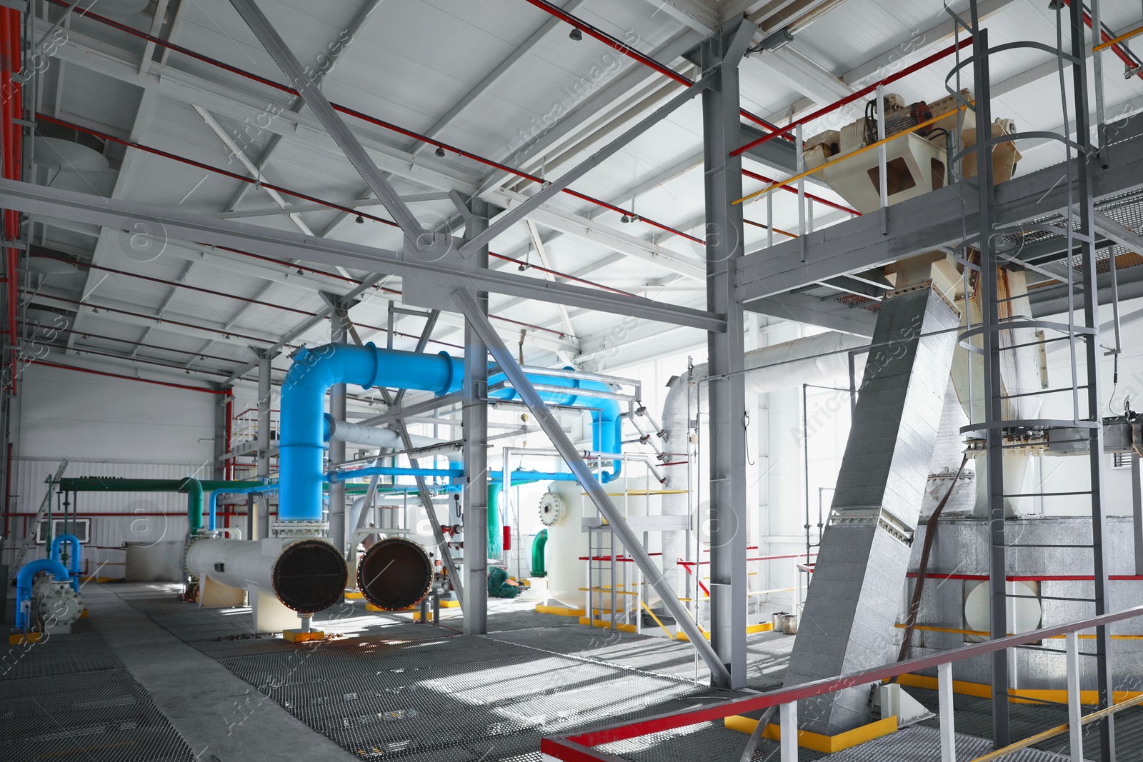 Modern granary with different equipment, inside view Image of Modern granary with different equipment, inside view