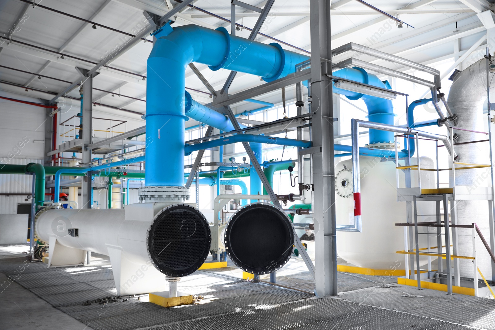 Modern granary with different equipment, inside view Image of Modern granary with different equipment, inside view