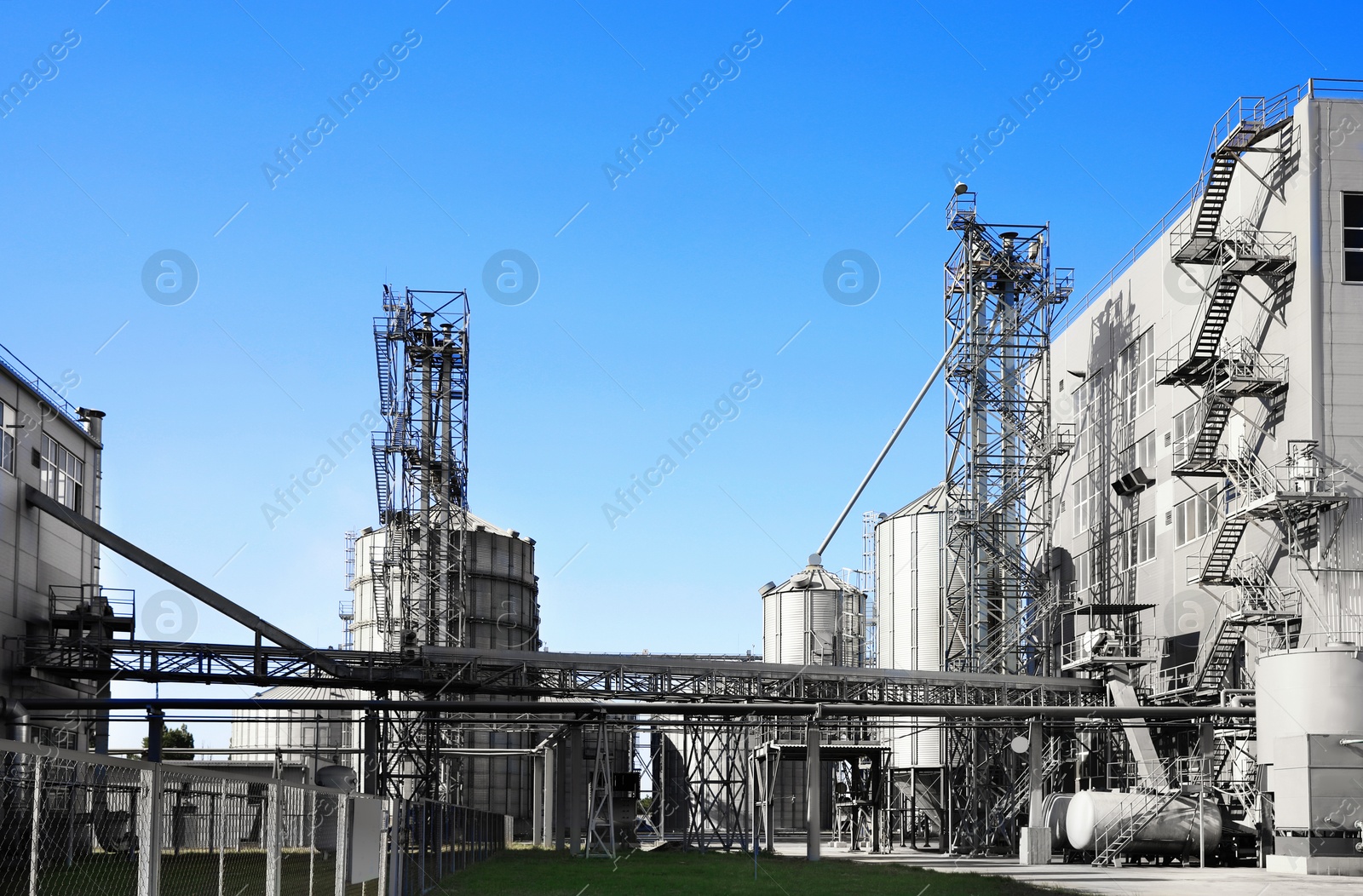 Industrial factory with equipment for grain production Image of Industrial factory with equipment for grain production