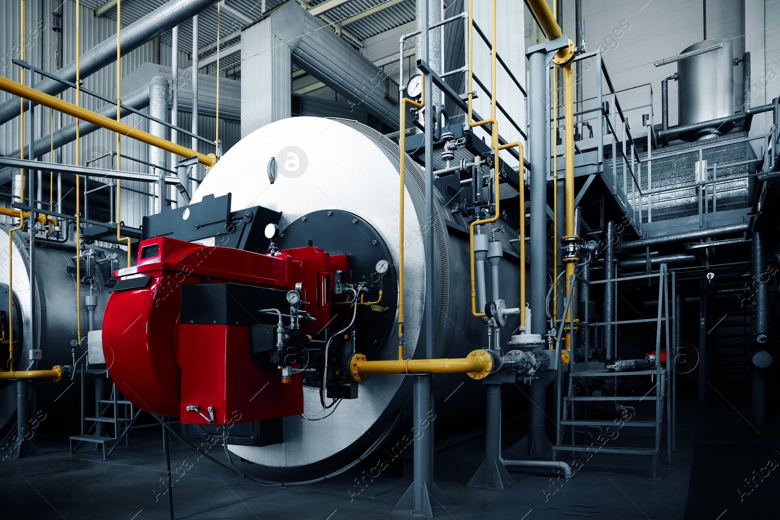 Modern granary with different equipment, inside view Image of Modern granary with different equipment, inside view