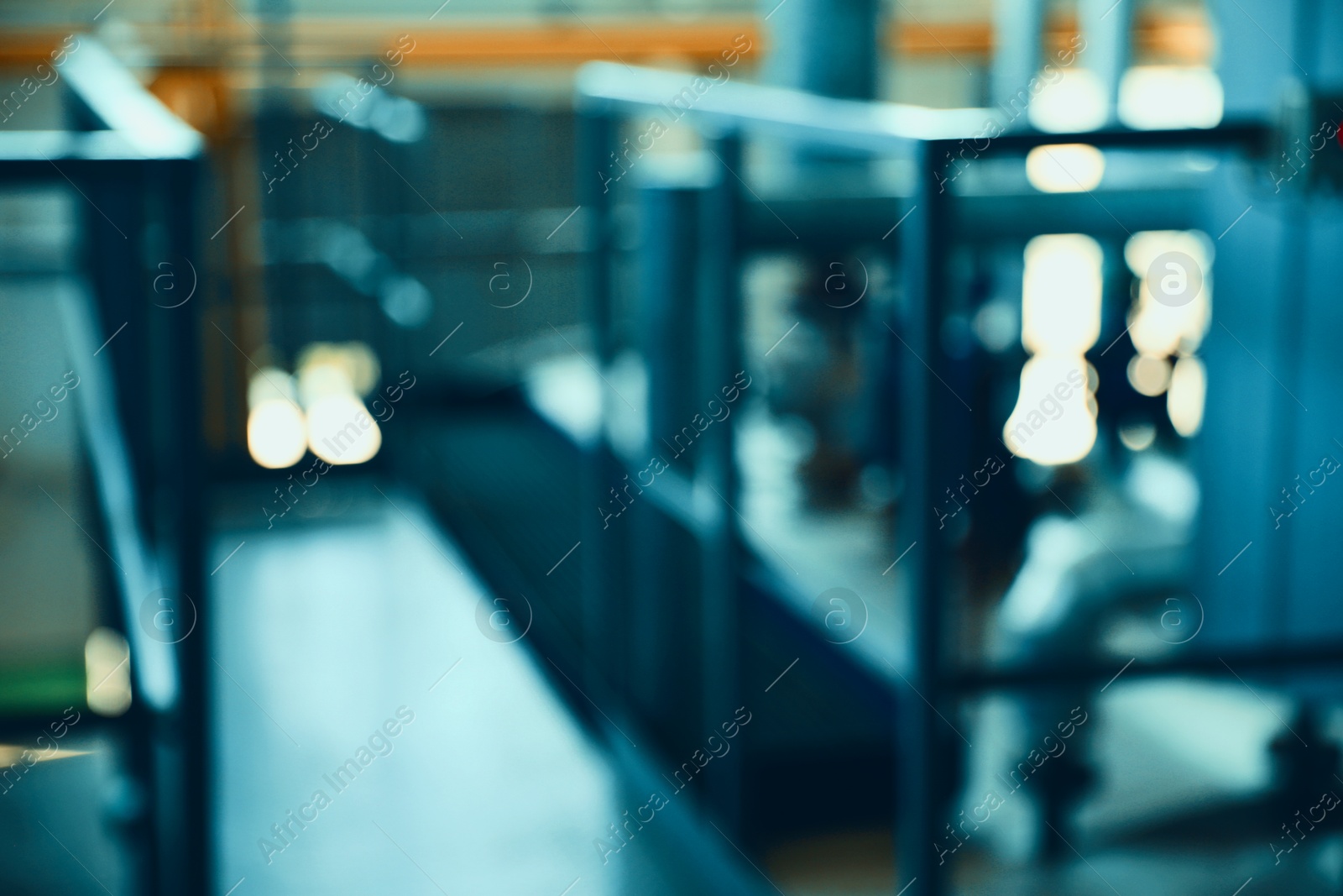 Image of Blurred view modern granary with different equipment