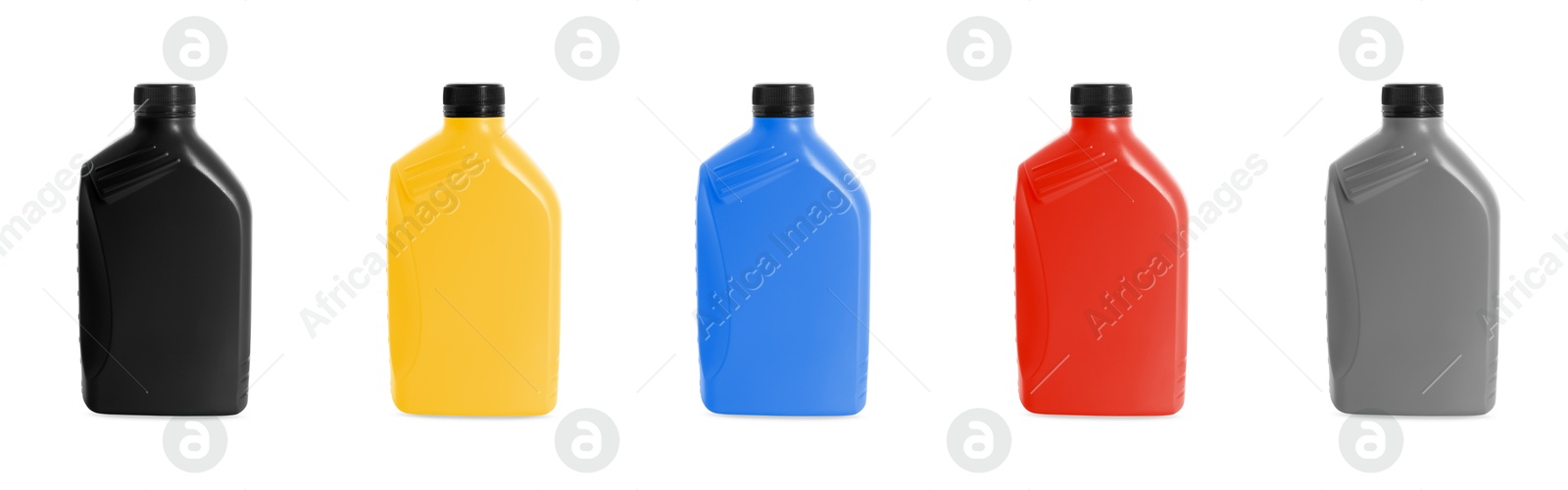Plastic containers in different colors isolated on white, set Image of Plastic containers in different colors isolated on white, set