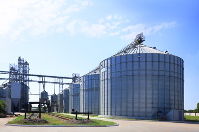 Image of Modern granaries for storing cereal grains outdoors