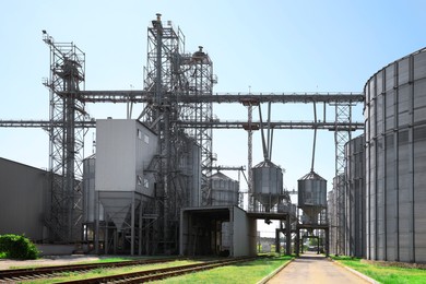Image of Modern granaries for storing cereal grains outdoors
