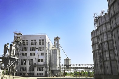 Image of Modern granaries for storing cereal grains outdoors
