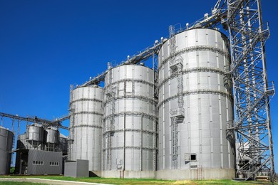 Image of Modern granaries for storing cereal grains outdoors
