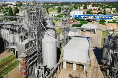 Image of Modern granaries for storing cereal grains outdoors