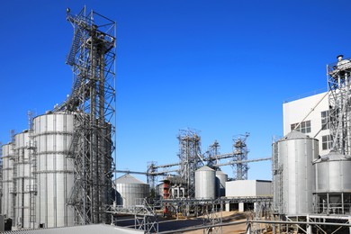 Image of Modern granaries for storing cereal grains outdoors
