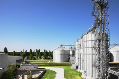 Image of Modern granaries for storing cereal grains outdoors