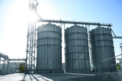Image of Modern granaries for storing cereal grains outdoors