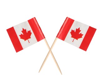Image of Small paper flags of Canada isolated on white