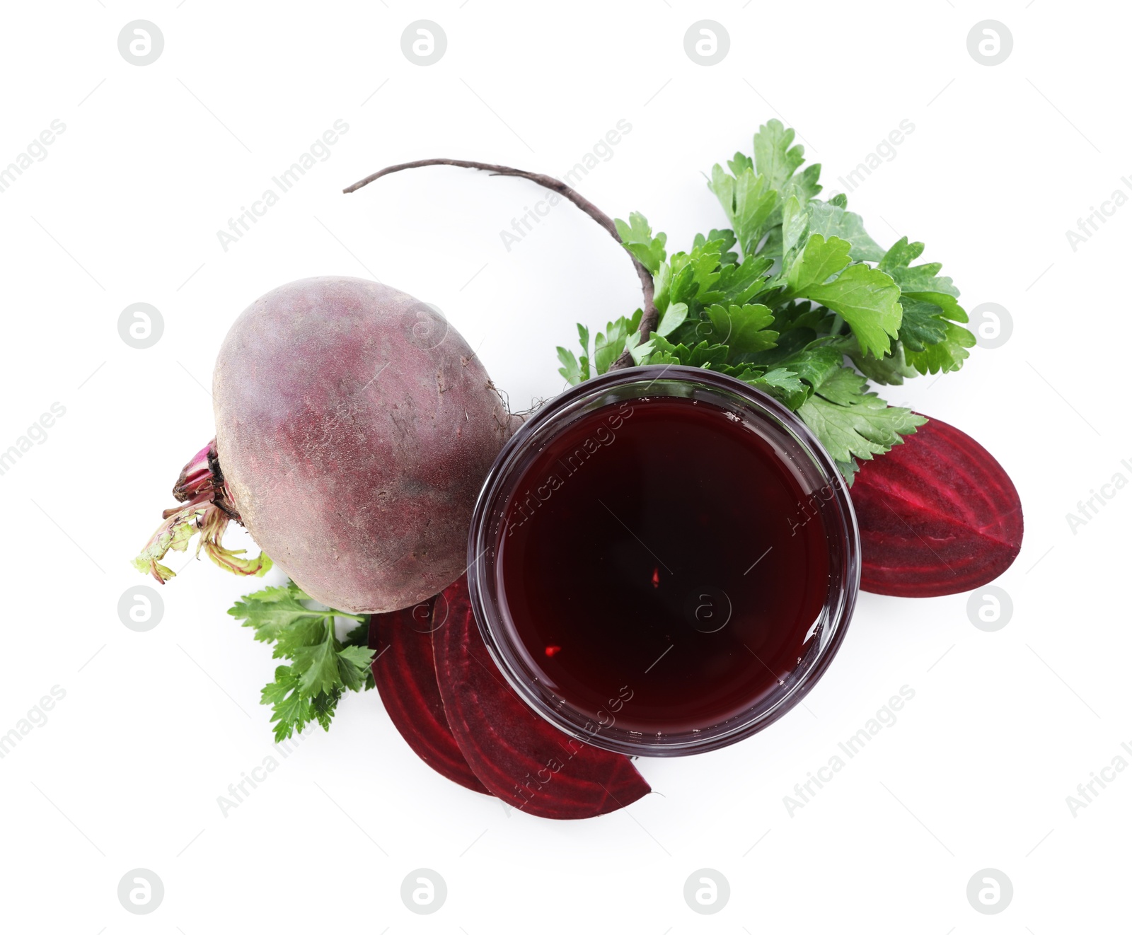 Superfood. Tasty smoothie in glass and ingredients isolated on white, top view Photo of Superfood. Tasty smoothie in glass and ingredients isolated on white, top view