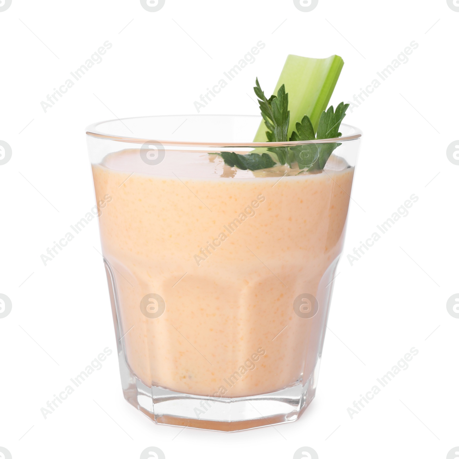 Superfood. Tasty smoothie in glass isolated on white Photo of Superfood. Tasty smoothie in glass isolated on white