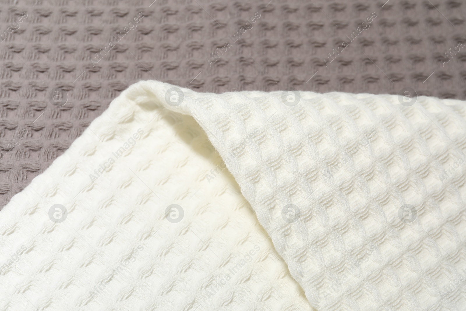Photo of Clean waffle towels as background, top view